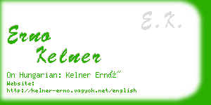 erno kelner business card